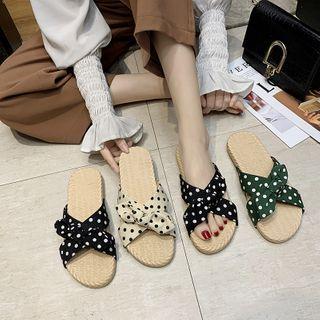 Dotted Cross Strap Sandals