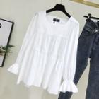 Lace Square-neck Blouse White - One Size