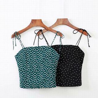 Dotted Crop Camisole Top