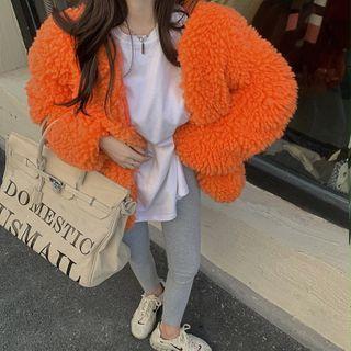 Plain Faux Shearling Jacket