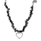 Heart Pendant Faux Gemstone Necklace