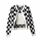 Set: Checkerboard Cardigan + Camisole Top