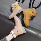 Lettering Platform Lace Up Shoes