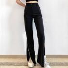 Zip-accent Boot-cut Pants