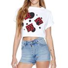 Printed Short-sleeve Cropped T-shirt
