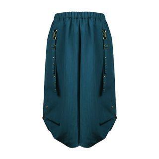 Wide Leg Bermuda Shorts Blue - One Size