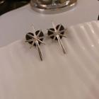 Star Alloy Earring 1 Pair - Silver Pin - Black - One Size