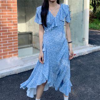 Floral Asymmetrical Mermaid Dress