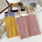 Dual-strap Knit Camisole Top In 7 Colors