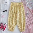 Gingham Harem Pants As Shown In Figure - One Size