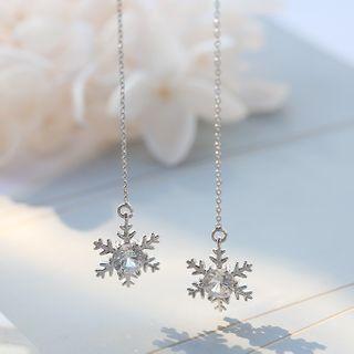 Flake Earring 1 Pair - Silver - One Size