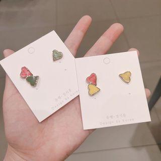Non-matching Alloy Heart Earring