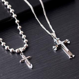 Stainless Steel Cross Pendant Layered Necklace
