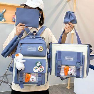 Set: Letter Backpack + Tote Bag + Crossbody Bag + Pouch