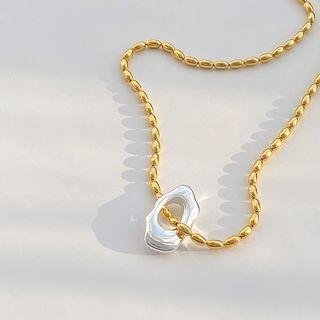 Irregular Pendant Alloy Necklace 1 Pc - Gold - One Size