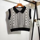 Peter-pan Collar Knit Vest