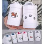 Cat Embroidered Mid-top Sneakers