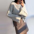 Round-neck Dip-back Sweater One Size