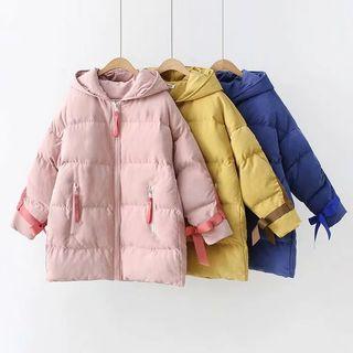 Bow-detail Sleeve Padded Hood Jacket