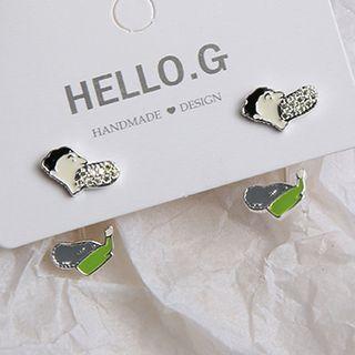 Rhinestone Cartoon Through & Through Earring As Shown In Figure - One Size