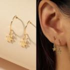 Star Faux Pearl Alloy Dangle Earring 1 Pair - 01 - Dz - Gold - One Size