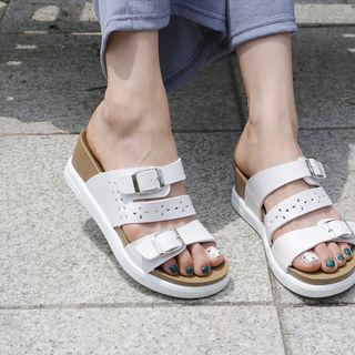 Openwork-strap Slide Sandals