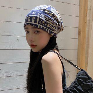 Lettering Head Scarf Cap