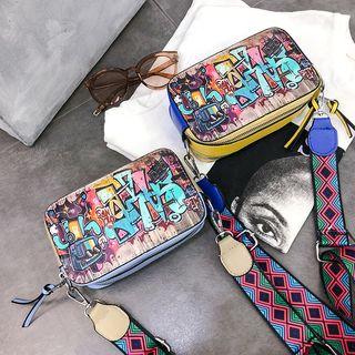 Graffiti Print Crossbody Pouch