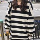Oversize Striped Hoodie As Shown In Figure - One Size