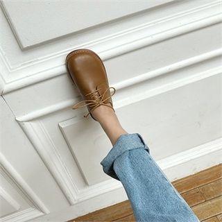 Round-toe Lace-up Loafers