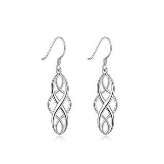 925 Sterling Silver Simple Geometric Earrings Silver - One Size