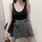 Chain Detail Tank Top / Mini A-line Skirt