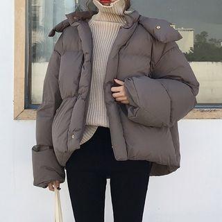 Plain Padded Coat Coffee - One Size