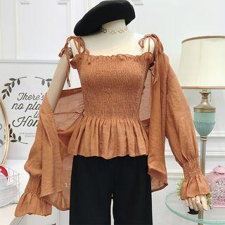 Set: Lightweight Open-front Cardigan + Camisole