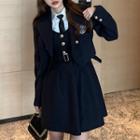 Set: Blazer + Sleeveless Dress + Shirt
