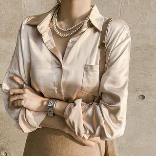 Layered Short Faux-pearl Necklace Ivory - One Size
