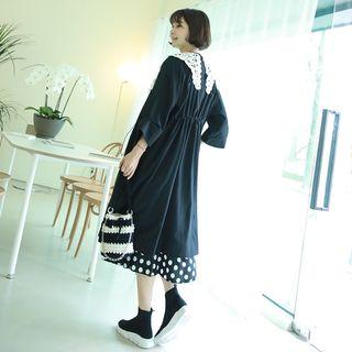 Round-neck Drawstring-waist Zip-up Parka