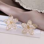 Layered Floral Stud Earring 1 Pair - Gold - One Size