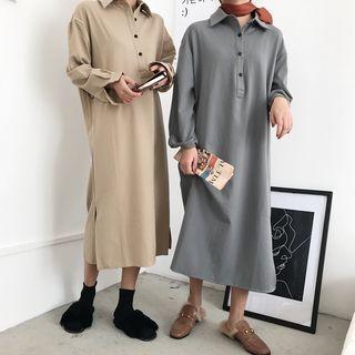 Set: Midi Shirtdress + Sleeveless Side Slit Dress