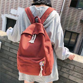 Pin Accent Canvas Backpack