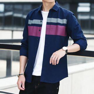Color-block Slim-fit Shirt