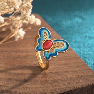Butterfly Alloy Open Ring Cp251 - Gold - One Size