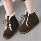 Lace Up Snow Short Boots