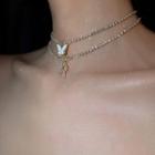 Lettering Rhinestone Choker