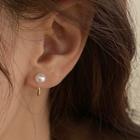 Faux Pearl Alloy Earring 1 Pair - Pearl - One Size