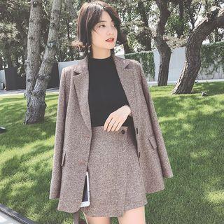 Set: Herringbone Blazer + Skort