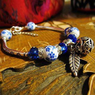 Ceramic Print & Leaf Bangle