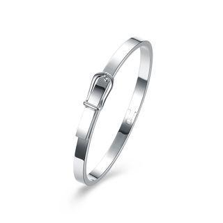 Fashion Simple Belt Buckle Bangle Silver - One Size