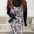Long-sleeve T-shirt / Spaghetti Strap Tie Dye Dress