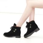 Fleeced-lined Hidden Wedge Lace-up Ankle Boots